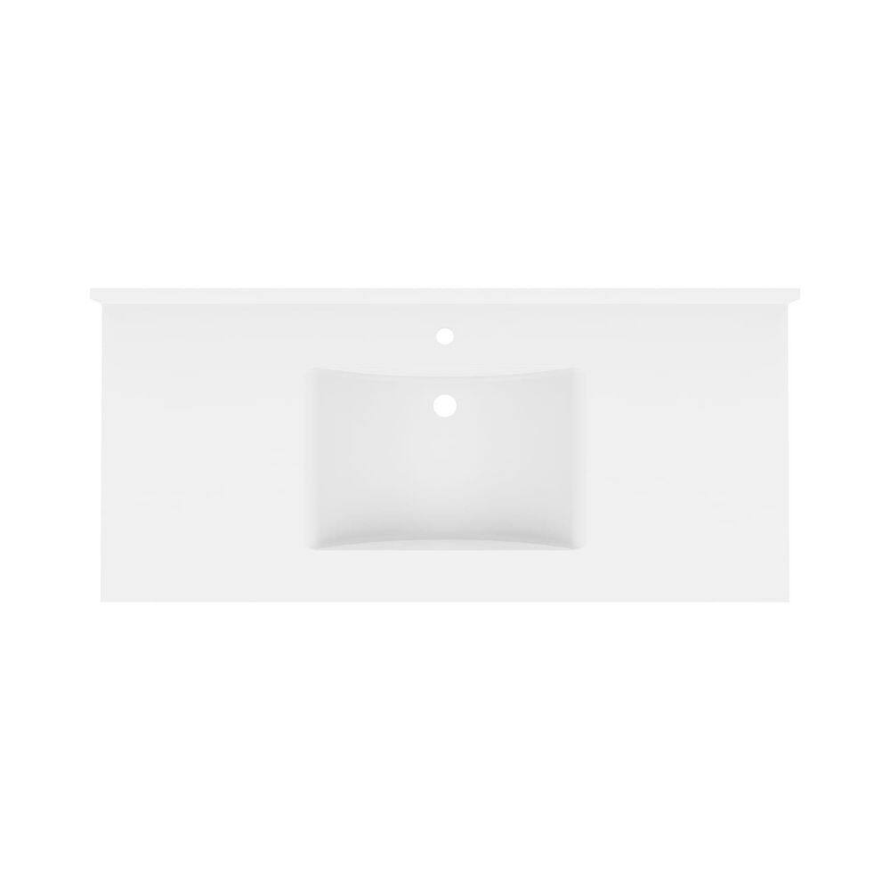 Swan Contour 49 in. W x 22 in. D Solid Surface Vanity Top with Integral Sink in White