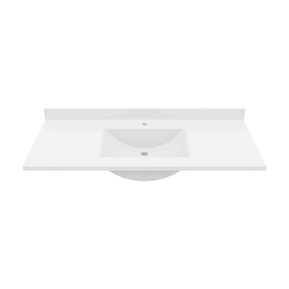 Swan Contour 49 in. W x 22 in. D Solid Surface Vanity Top with Integral Sink in White