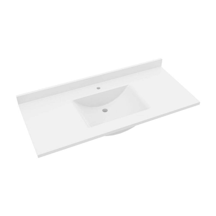 Swan Contour 49 in. W x 22 in. D Solid Surface Vanity Top with Integral Sink in White