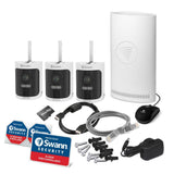 Swann AllSecure600 8-Channel 2K Wire-Free HD Wireless 64GB Micro SD NVR Security Camera System with 3 Wi-Fi Bullet Cameras