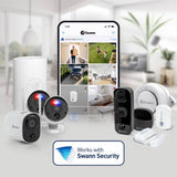 Swann AllSecure600 8-Channel 2K Wire-Free HD Wireless 64GB Micro SD NVR Security Camera System with 3 Wi-Fi Bullet Cameras
