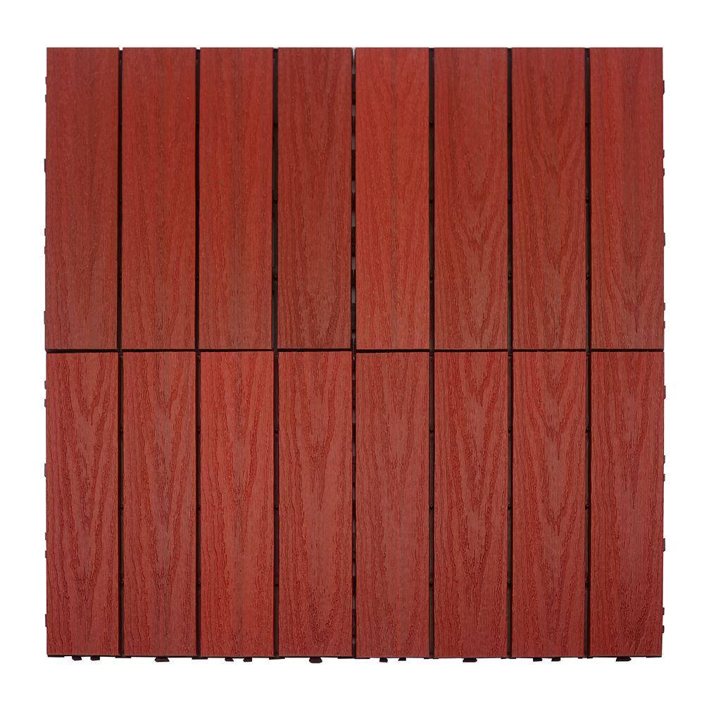 NewTechWood UltraShield Naturale 1 ft. x 1 ft. Quick Deck Outdoor Composite Deck Tile Sample in Swedish Red
