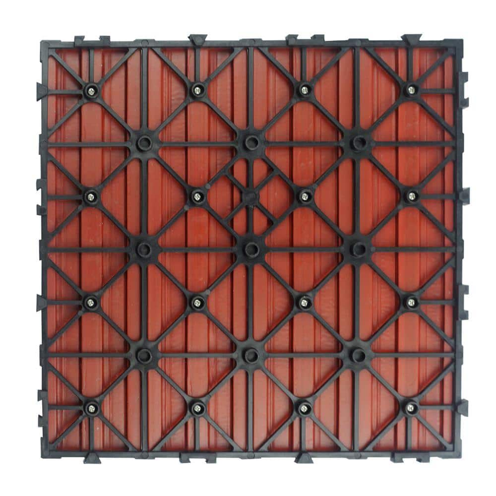 NewTechWood UltraShield Naturale 1 ft. x 1 ft. Quick Deck Outdoor Composite Deck Tile Sample in Swedish Red