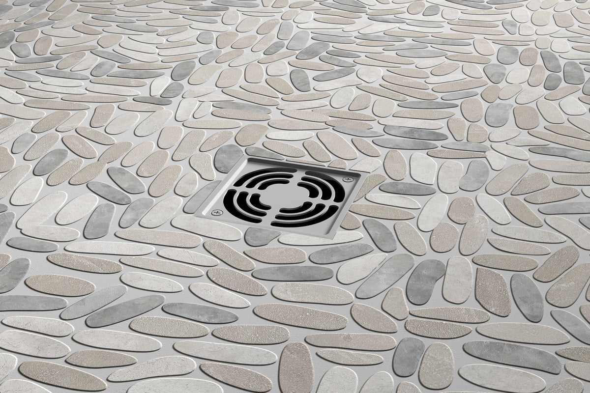 Emser Flat Venetian Pebble 11-Pack Ivory Natural Stone Border Tile (12-in x 12-in)