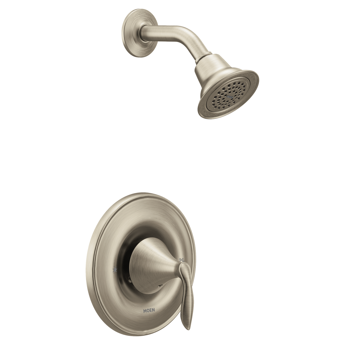 Moen Eva Single-Handle 1-Spray Posi-Temp Shower Faucet Trim Kit with Valve in Brushed Nickel (Valve Included)