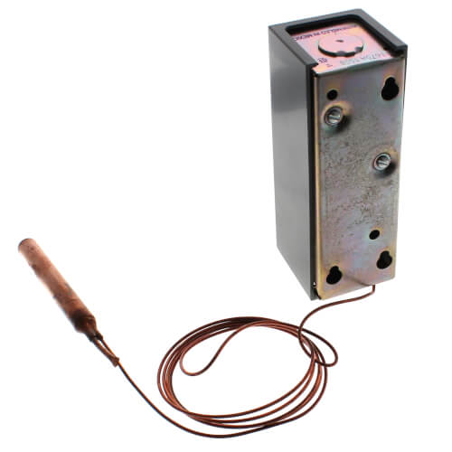 Honeywell T675A1508 temperature controller - side view (Voltage: 277v, 120v, 240v; Includes: 107324A Duct Bulb Holder)
