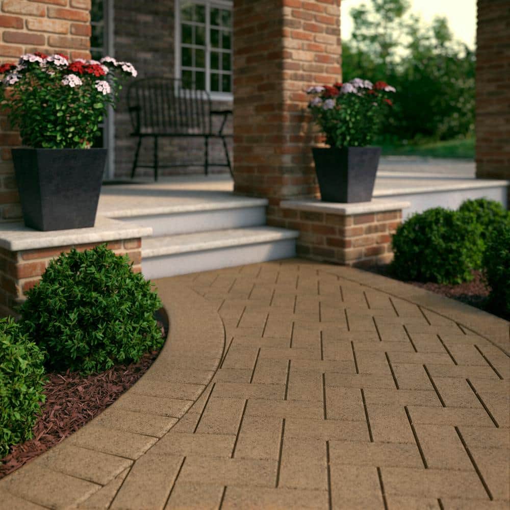Basalite Holland 4 in. x 8 in. Tan/Brown Rectangle Concrete Paver