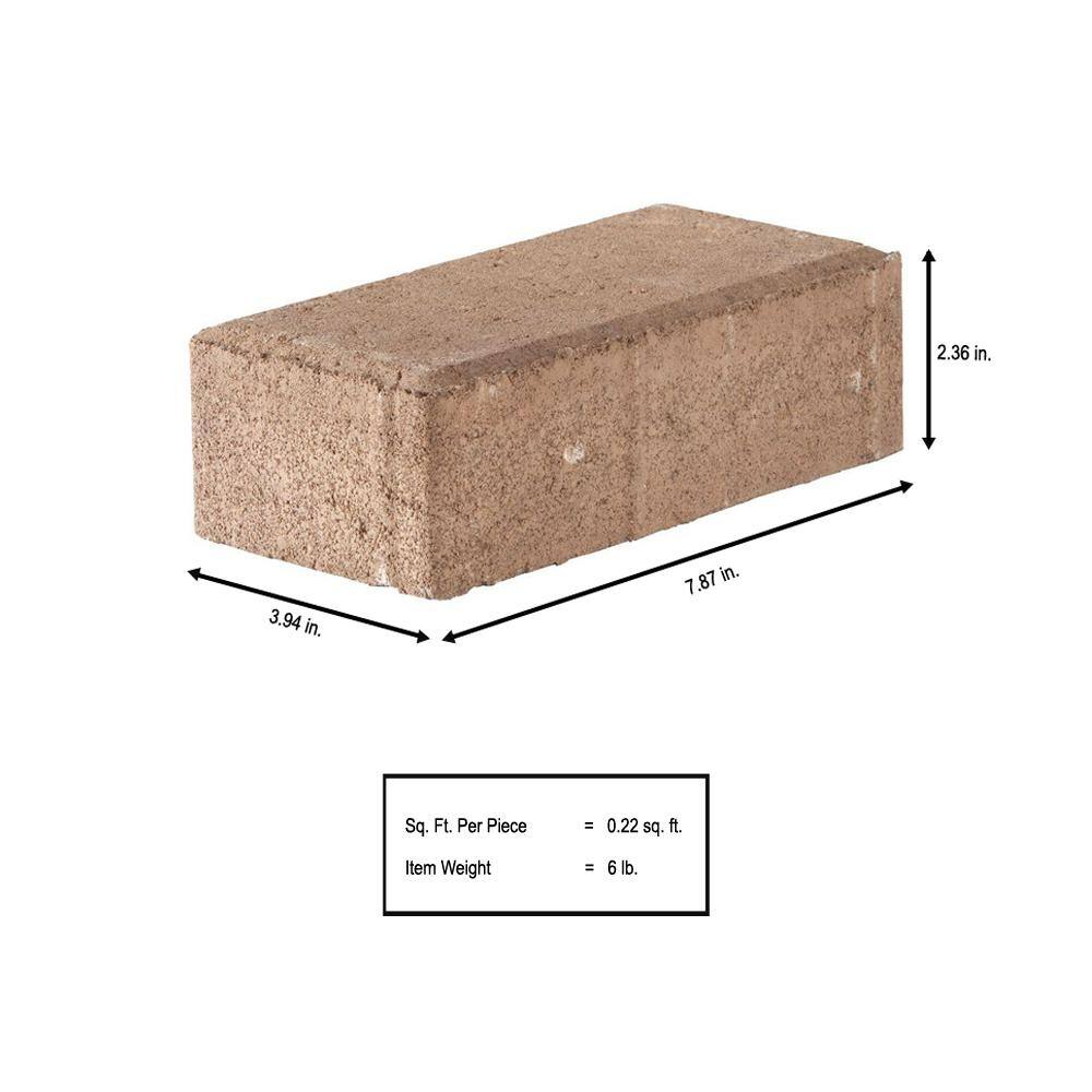 Pavestone Holland 7.87 in. L x 3.94 in. W x 36 in. H 60 mm Tan/Brown Concrete Paver (480-Pieces/103 sq. ft./Pallet)