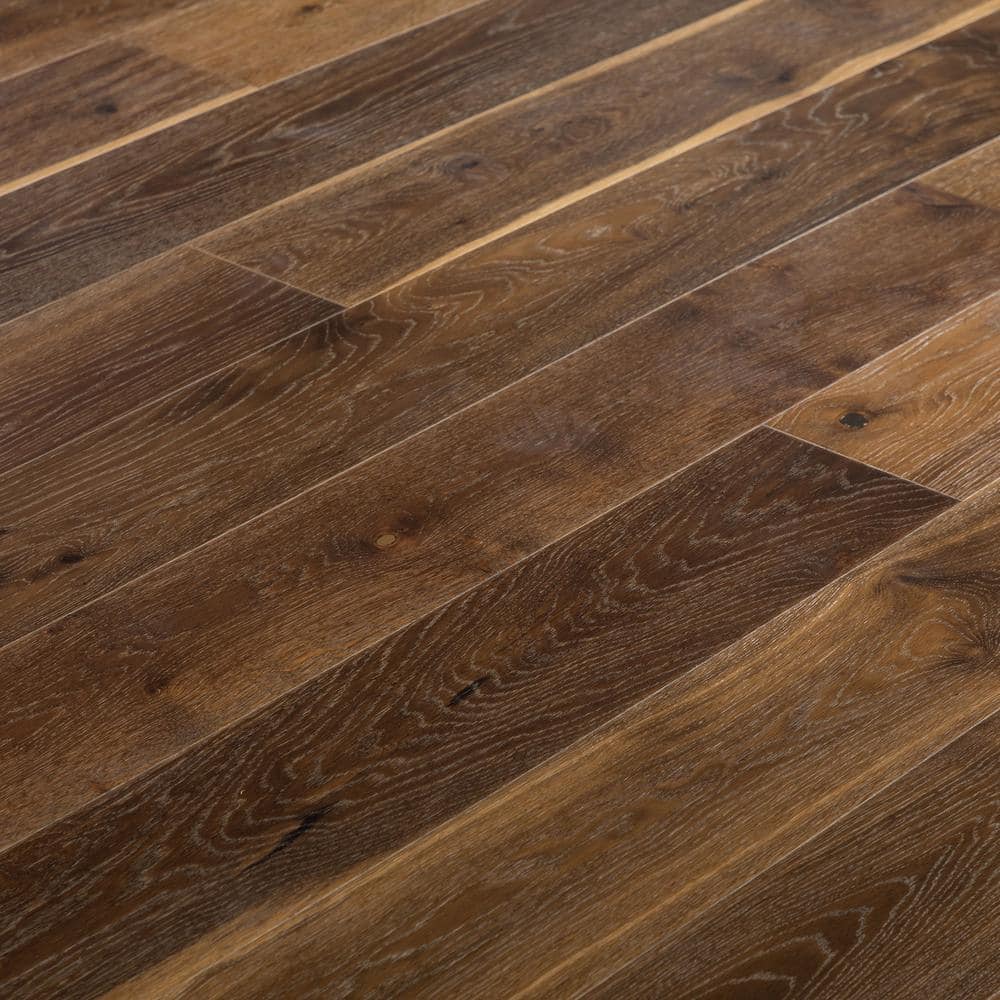 NATU Tan French Oak 3/8 in. T x 7.5 in. W Click Lock Wire Brushed Engineered Hardwood Flooring (19.4 sq.ft./case)
