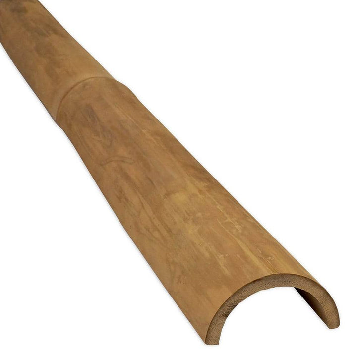 MGP 2.5 in. - 3 in. D x 96 in. L Natural Bamboo Half Round Fence Rail