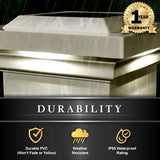 CLASSY CAPS Classy 4 in. x 4 in. Outdoor Tan Vinyl LED Solar Post Cap (2-Pack)
