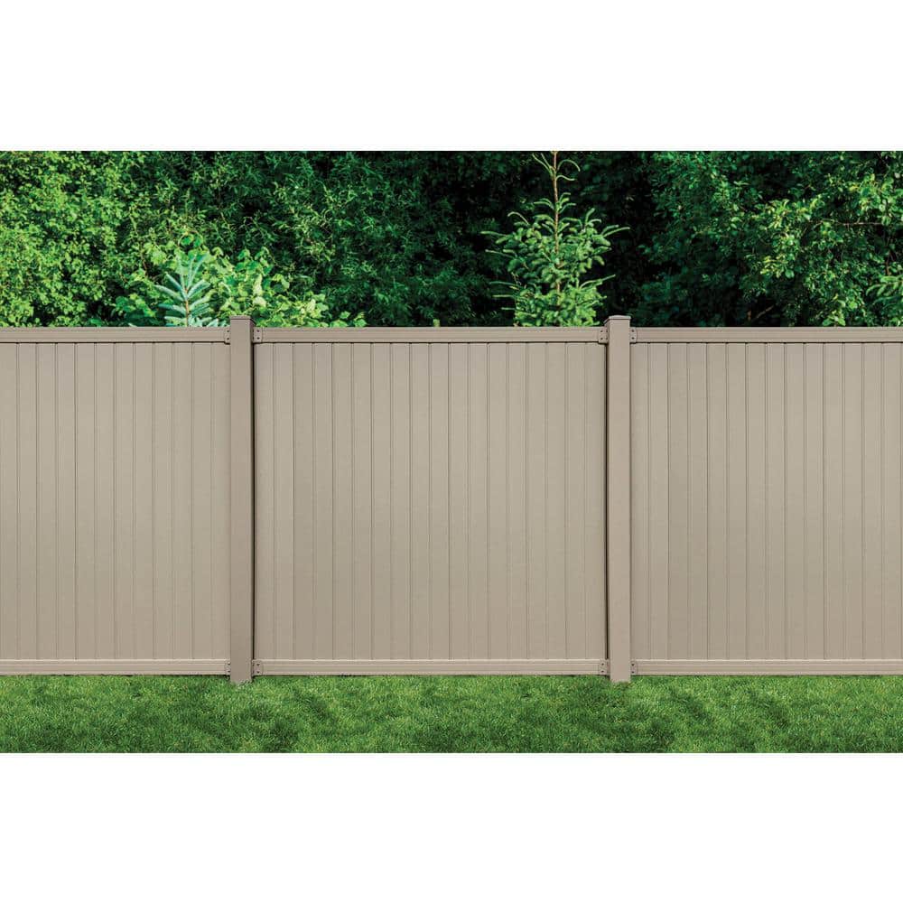 Sixth Avenue Tan Vinyl Fence Post Kit with 4 Brackets and Cap