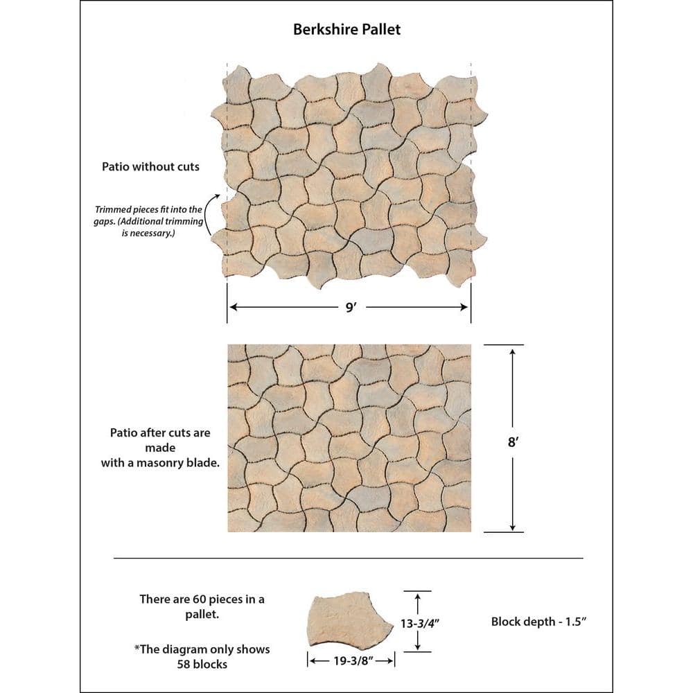 Nantucket Pavers Berkshire 13 in. x 19 in. Tan Variegated Irregular Paver Kit (60-Pieces per Pallet)