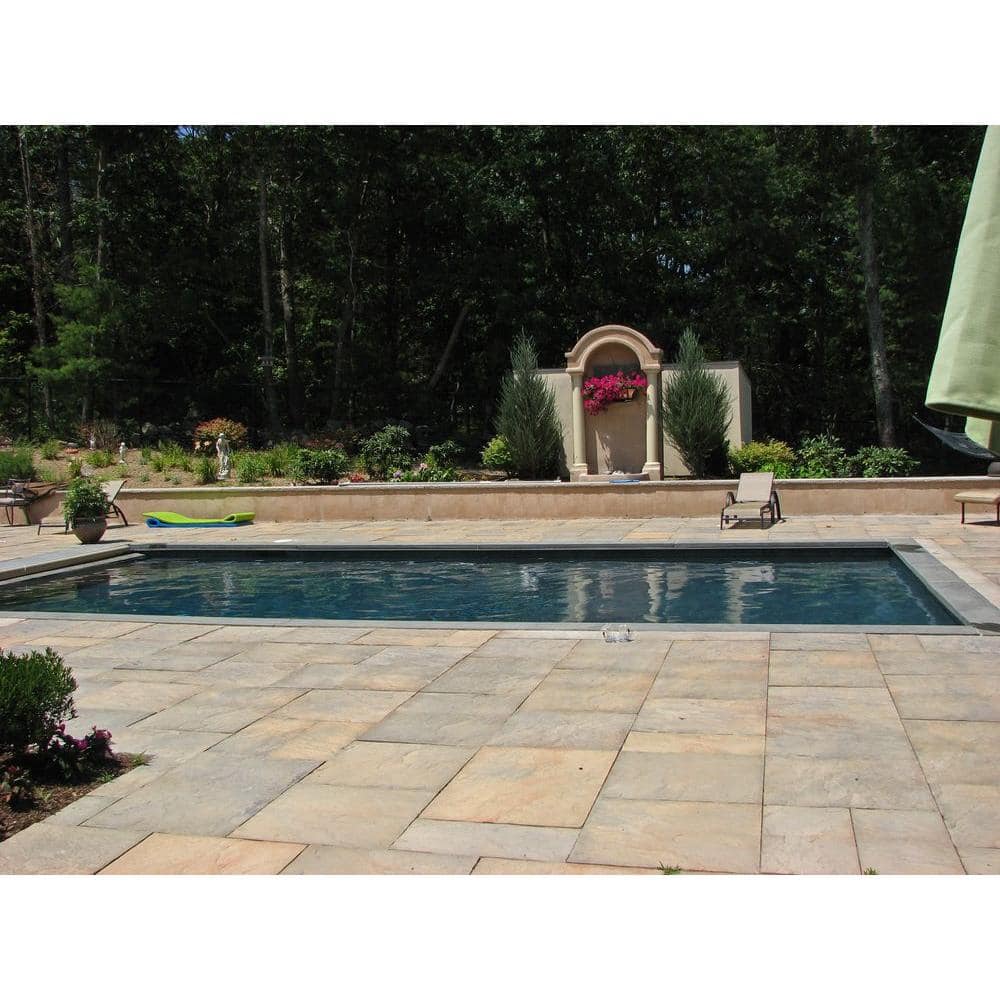 Nantucket Pavers Patio-on-a-Pallet 12in. x 24in. and 24in. x 24in. Concrete Tan Variegated Basketweave Yorkstone Paver(18 Pcs/48 Sq Ft)