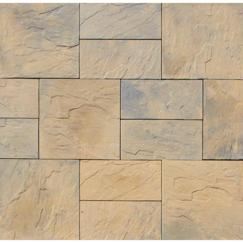 Nantucket Pavers Patio-on-a-Pallet 10 ft. x 10 ft. Concrete Tan Variegated Basket weave Yorkstone Paver (37 Pieces/100 Sq. Ft)