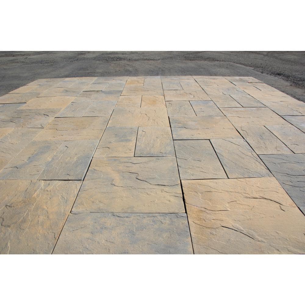 Nantucket Pavers Patio-on-a-Pallet 10 ft. x 10 ft. Concrete Tan Variegated Basket weave Yorkstone Paver (37 Pieces/100 Sq. Ft)