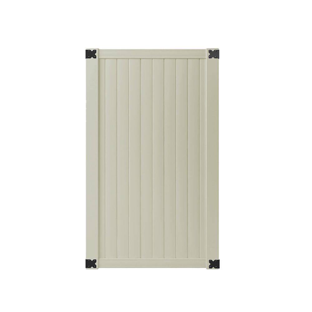 Veranda 3.5 ft. x 6 ft. Tan Vinyl Somerset Privacy Fence Gate