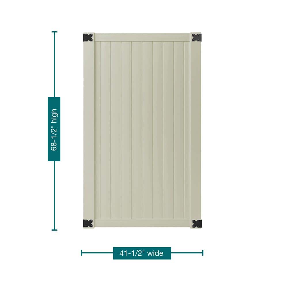 Veranda 3.5 ft. x 6 ft. Tan Vinyl Somerset Privacy Fence Gate