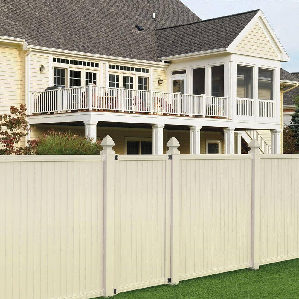 Veranda 3.5 ft. x 6 ft. Tan Vinyl Somerset Privacy Fence Gate
