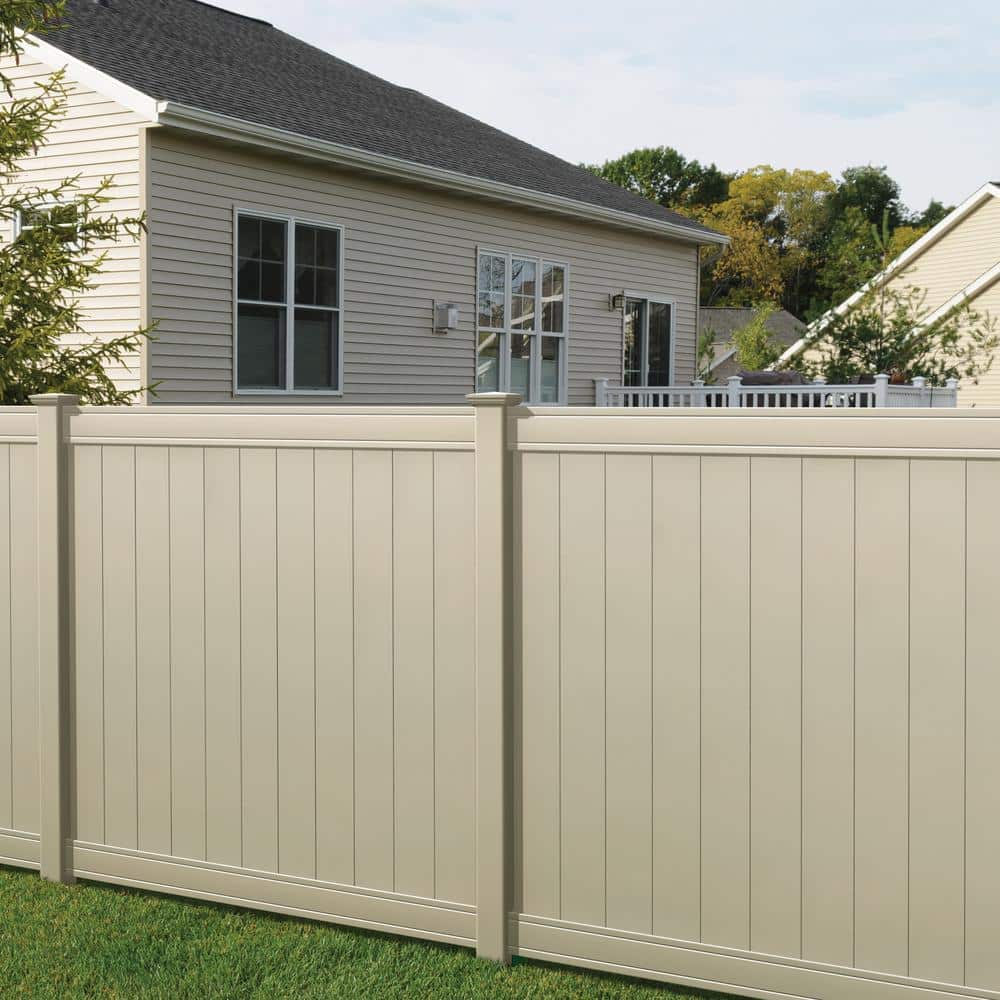 Veranda Pro-Series 6ft Tan Vinyl Woodbridge Privacy Fence Panel