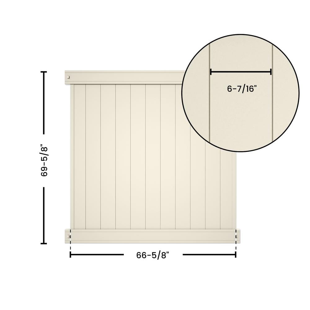 Veranda Pro-Series 6ft Tan Vinyl Woodbridge Privacy Fence Panel