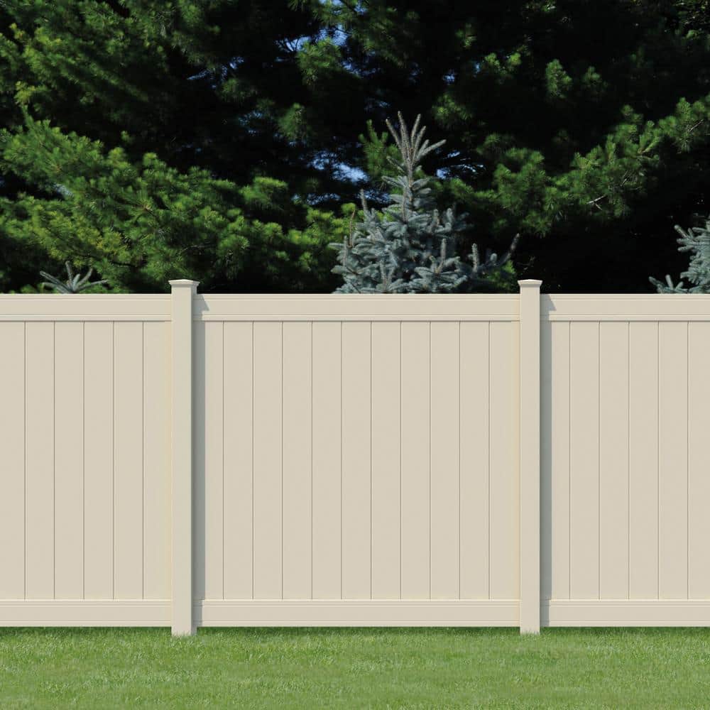 Veranda Pro-Series 6ft Tan Vinyl Woodbridge Privacy Fence Panel