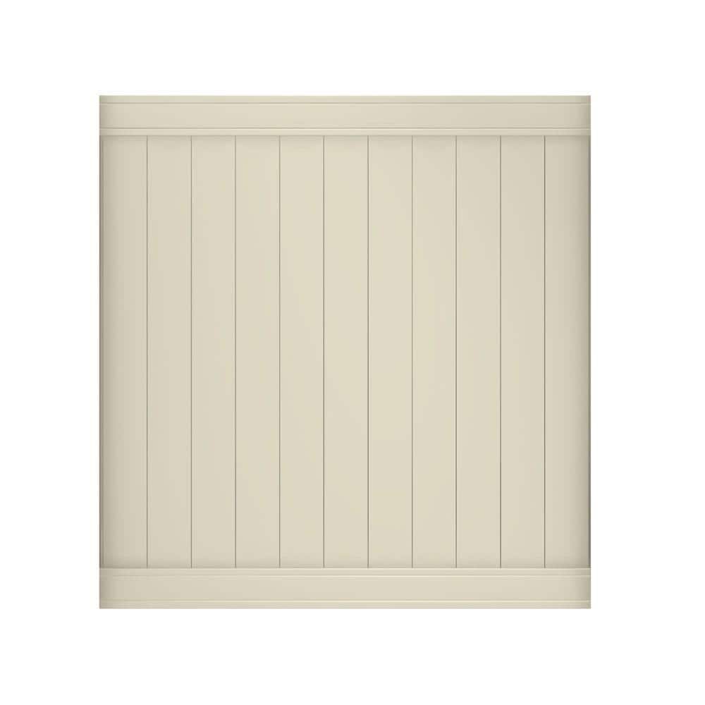 Veranda Pro-Series 6ft Tan Vinyl Woodbridge Privacy Fence Panel