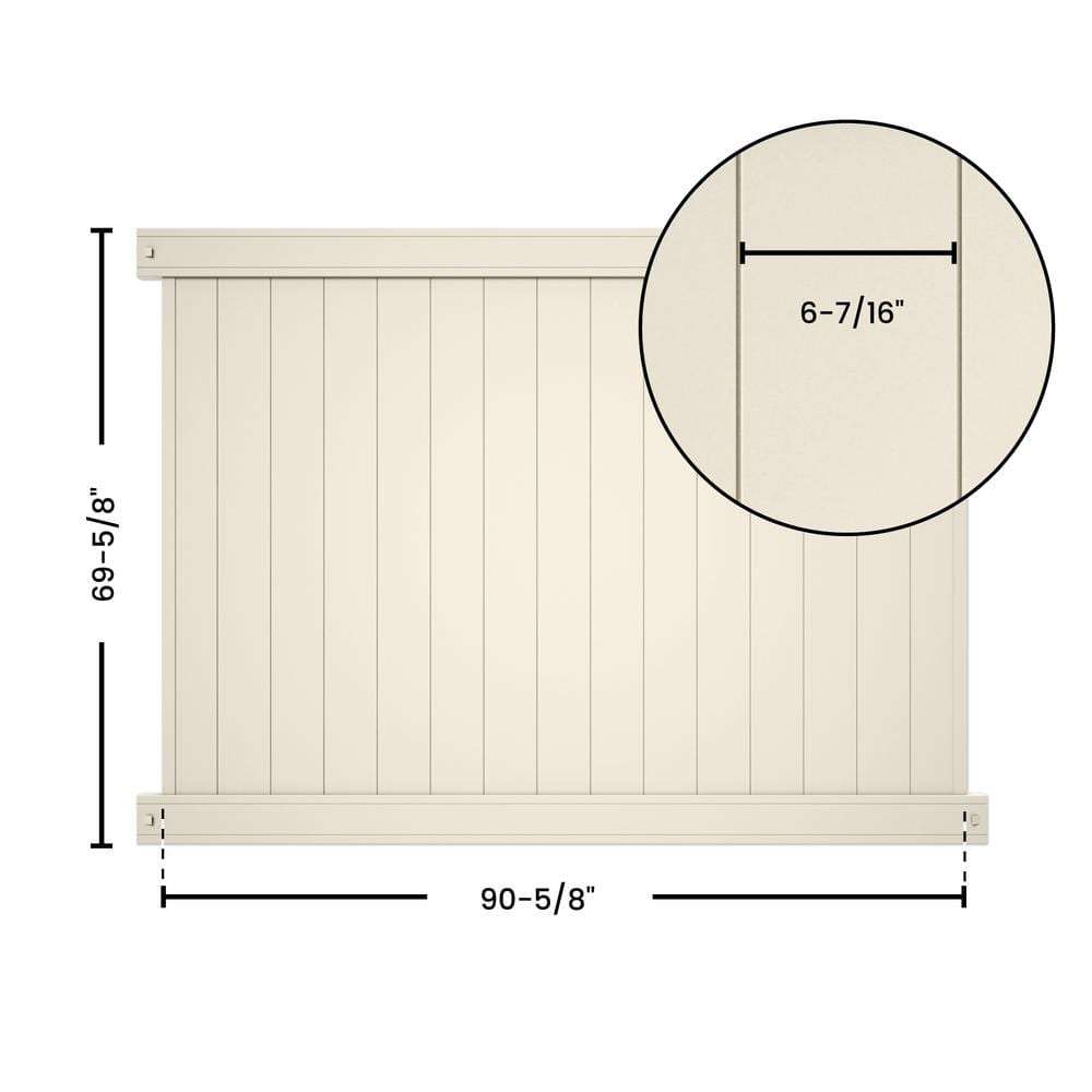 Veranda Pro-Series 6 ft. H x 8 ft. W Tan Vinyl Woodbridge Privacy Fence Panel