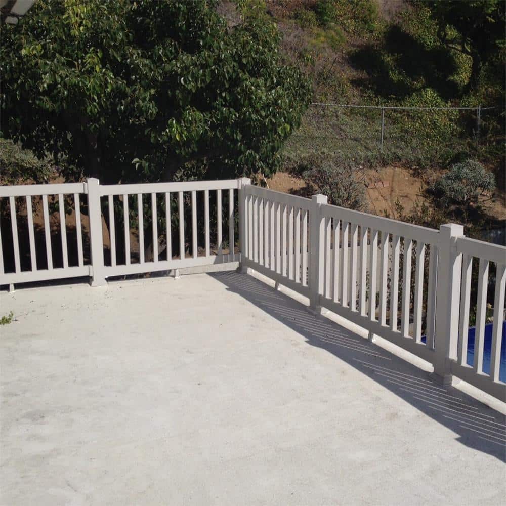 Weatherables 44 in. Vinyl Tan Railing Post Sleeve Kit