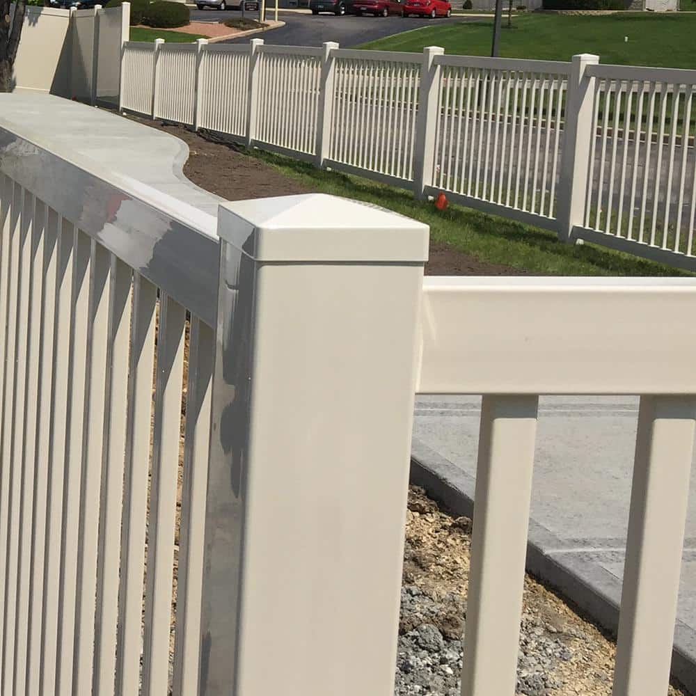 Weatherables 44 in. Vinyl Tan Railing Post Sleeve Kit
