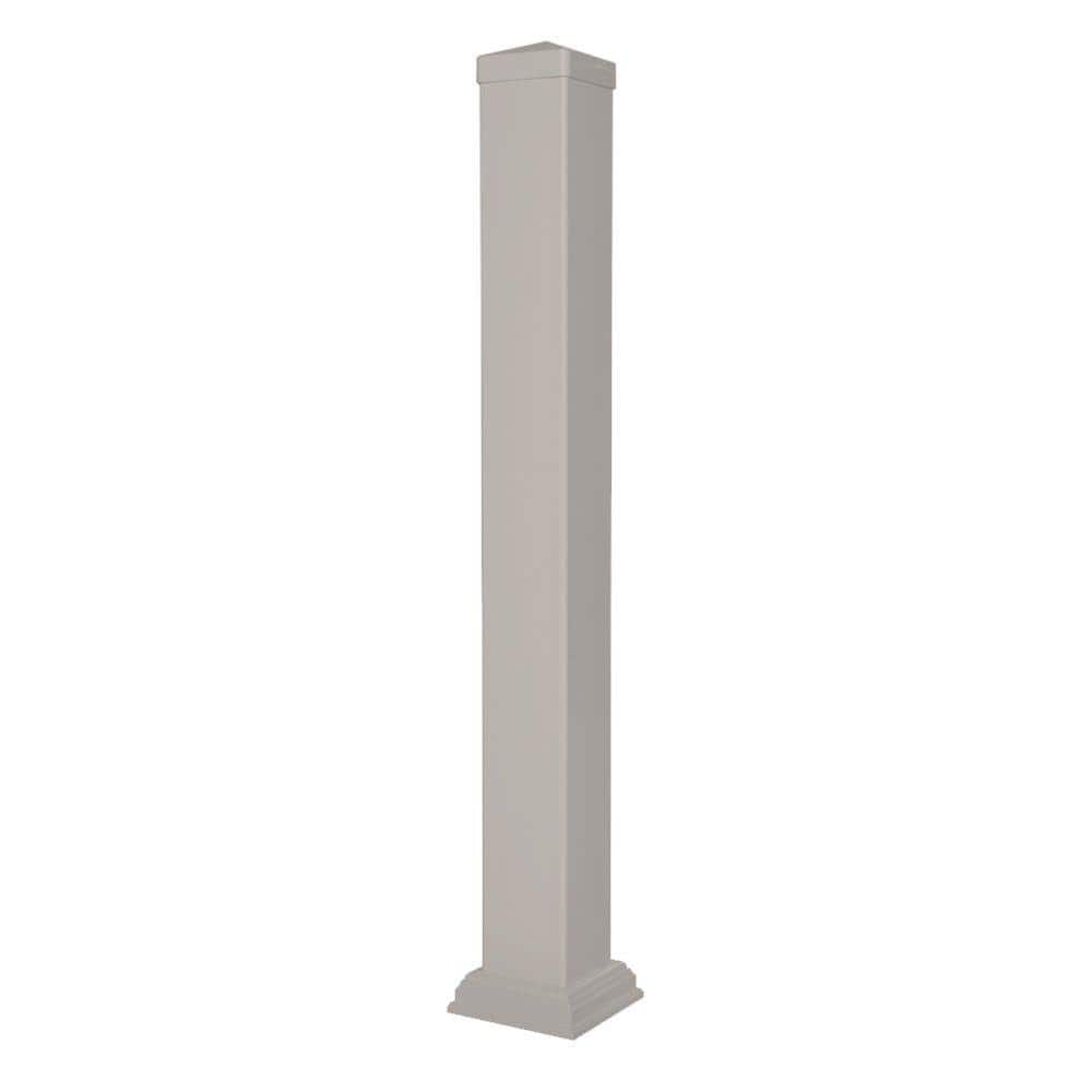 Weatherables 44 in. Vinyl Tan Railing Post Sleeve Kit