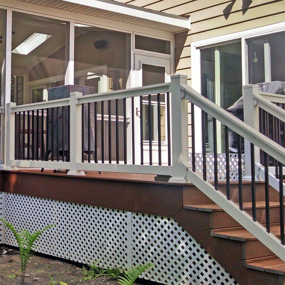 Weatherables 44 in. Vinyl Tan Railing Post Sleeve Kit