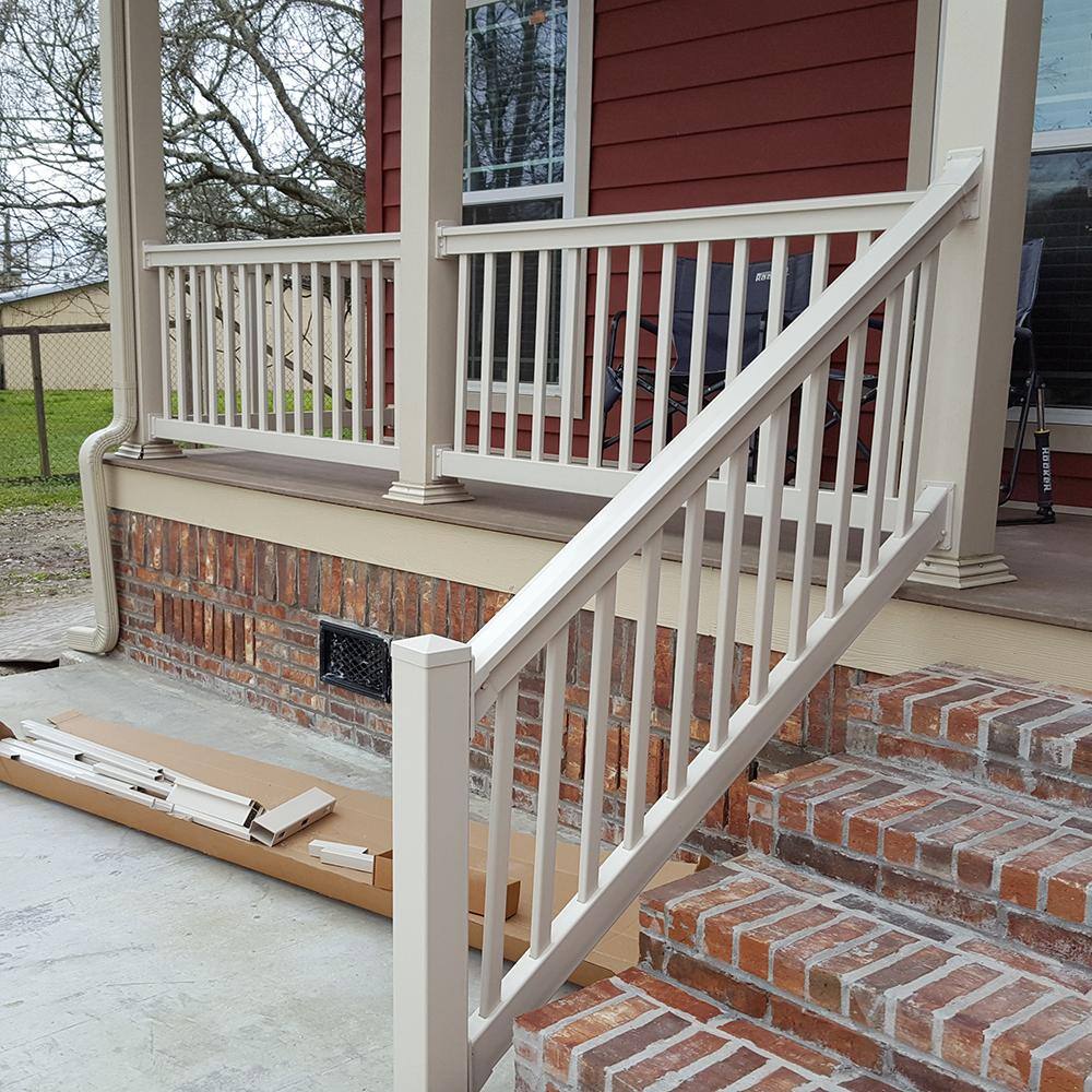 Weatherables Riviera 3.5 ft. H x 6 ft. W Tan Vinyl Stair Railing Kit