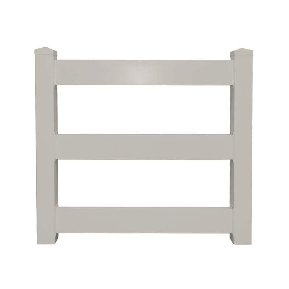 Weatherables 4 ft. W x 4 ft. H 3-Rail Tan Vinyl Fence Gate EZ Pack