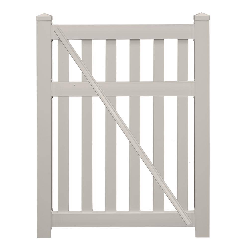 Weatherables Captiva 4 ft. x 5 ft. Tan Vinyl Pool Fence Gate