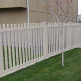 Weatherables Chelsea 4 ft. H x 8 ft. W Tan Vinyl Picket Fence Panel Kit