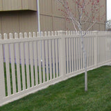 Weatherables Chelsea 5 ft. H x 8 ft. W Tan Vinyl Picket Fence Panel Kit