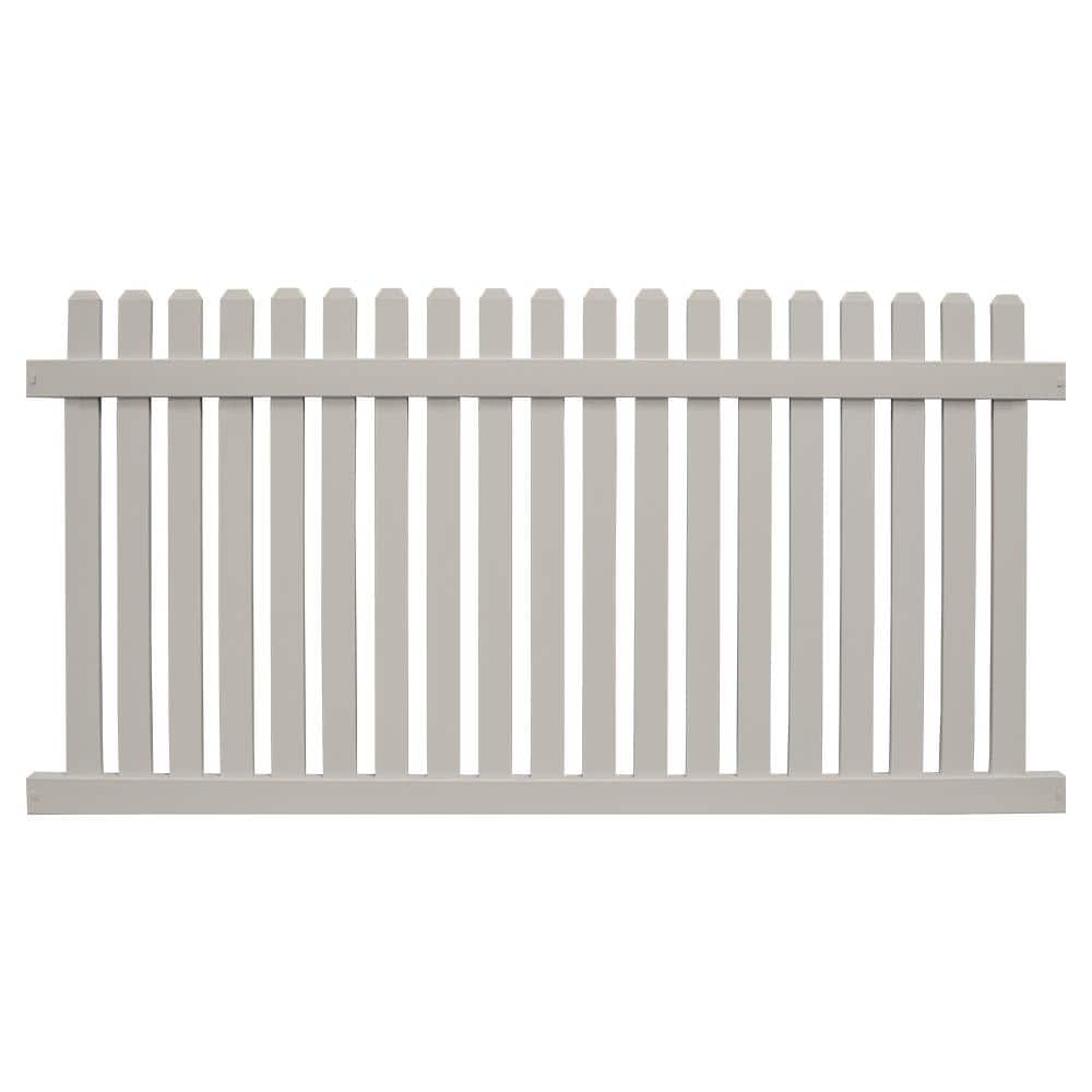 Weatherables Provincetown 4 ft. H x 6 ft. W Tan Vinyl Picket Fence Panel Kit