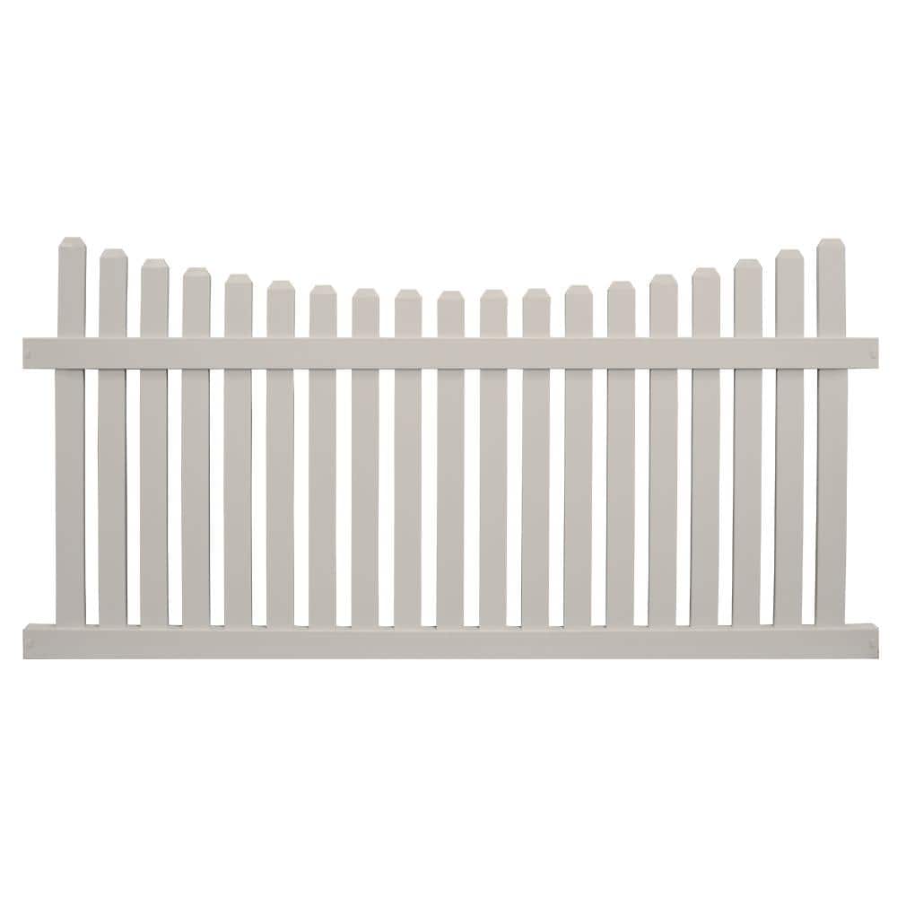 Weatherables Richmond 3 ft. x 6 ft. Tan Vinyl Picket Fence Panel Kit
