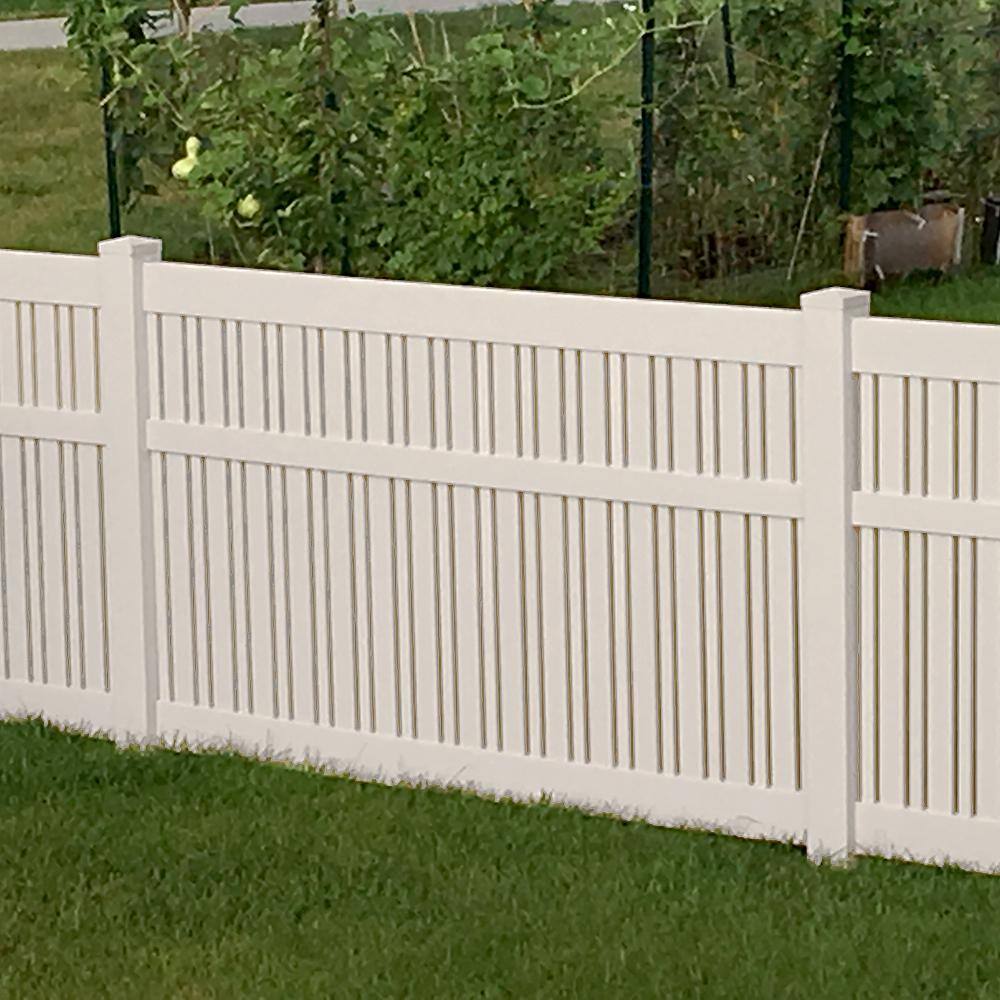 Weatherables Davenport 5 ft. H x 6 ft. W Tan Vinyl Semi-Privacy Fence Panel Kit