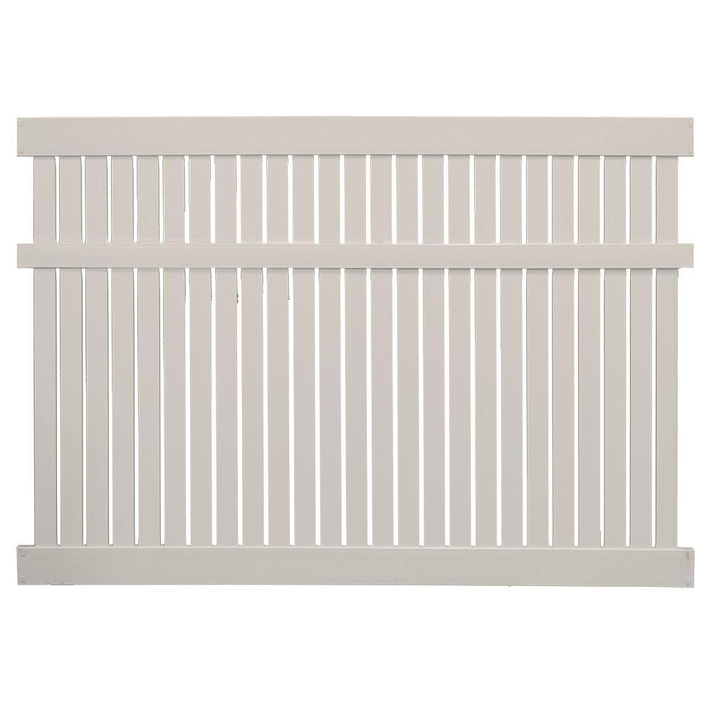 Weatherables Huntington 5 ft. H x 6 ft. W Tan Vinyl Semi-Privacy Fence Panel Kit