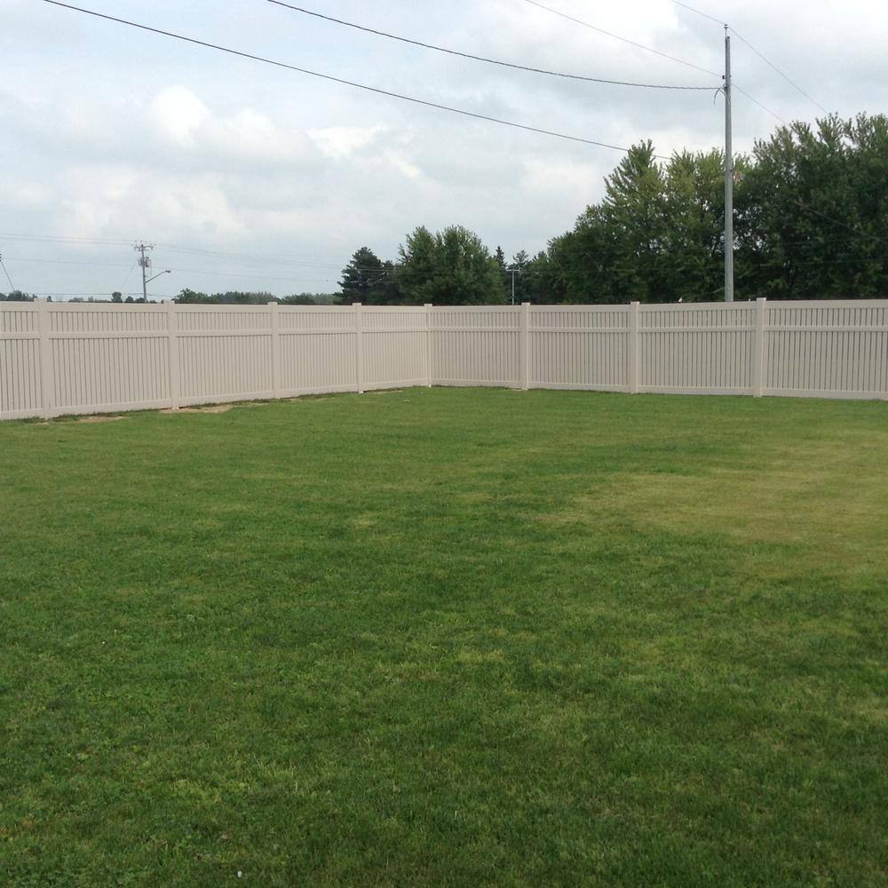 Weatherables Huntington 5 ft. H x 6 ft. W Tan Vinyl Semi-Privacy Fence Panel Kit