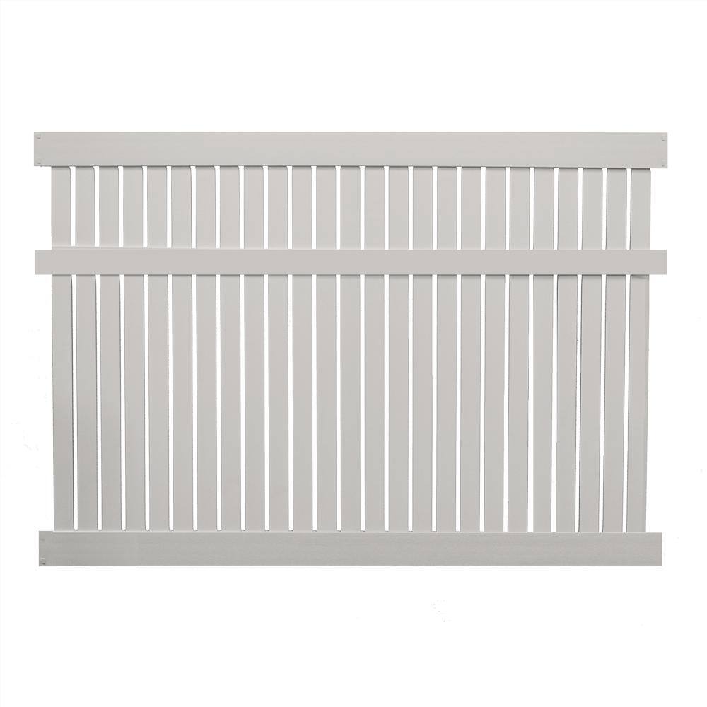 Weatherables Huntington 5 ft. H x 6 ft. W Tan Vinyl Semi-Privacy Fence Panel Kit