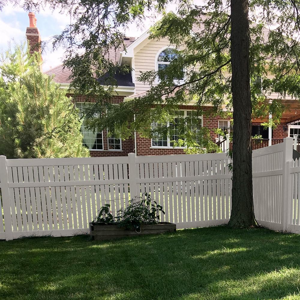 Weatherables Huntington 5 ft. H x 6 ft. W Tan Vinyl Semi-Privacy Fence Panel Kit