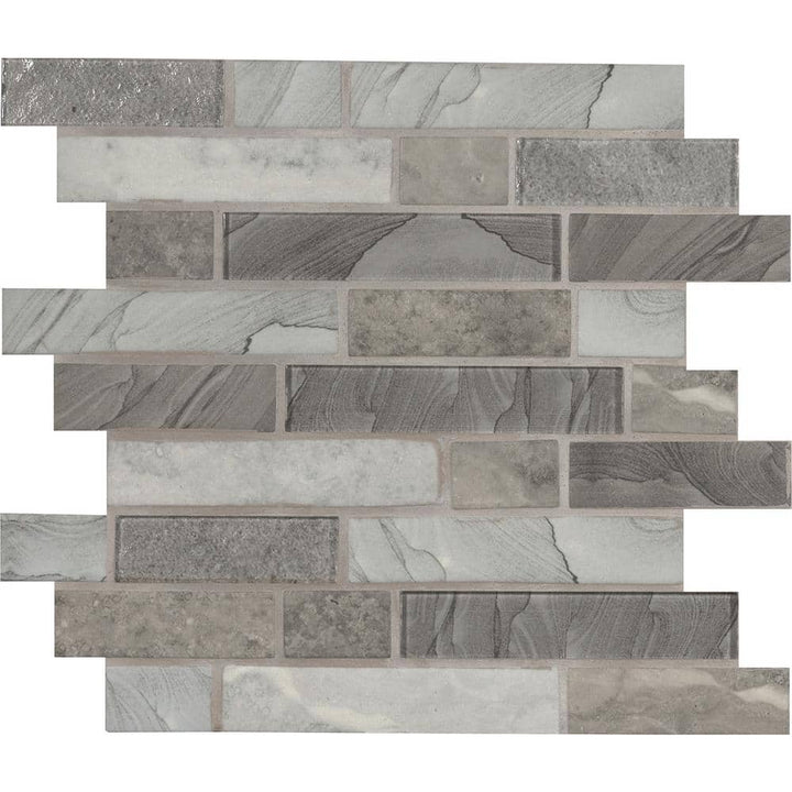 MSI Tarvos Interlocking 11.81 in. x 13.5 in. x 6 mm Glass Mesh-Mounted Mosaic Wall Tile (14.55 sq. ft. / case)