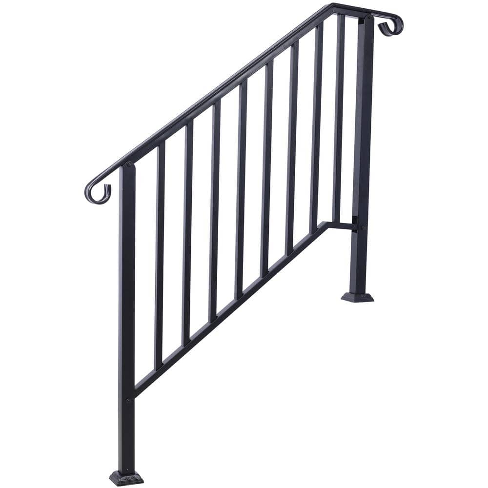 Tatayosi 66 in. H x 2 in. W Steel Handrails for Outdoor Steps, Fit 3 or 4 Steps Outdoor Stair Railing, Flexible Porch Railing Kit