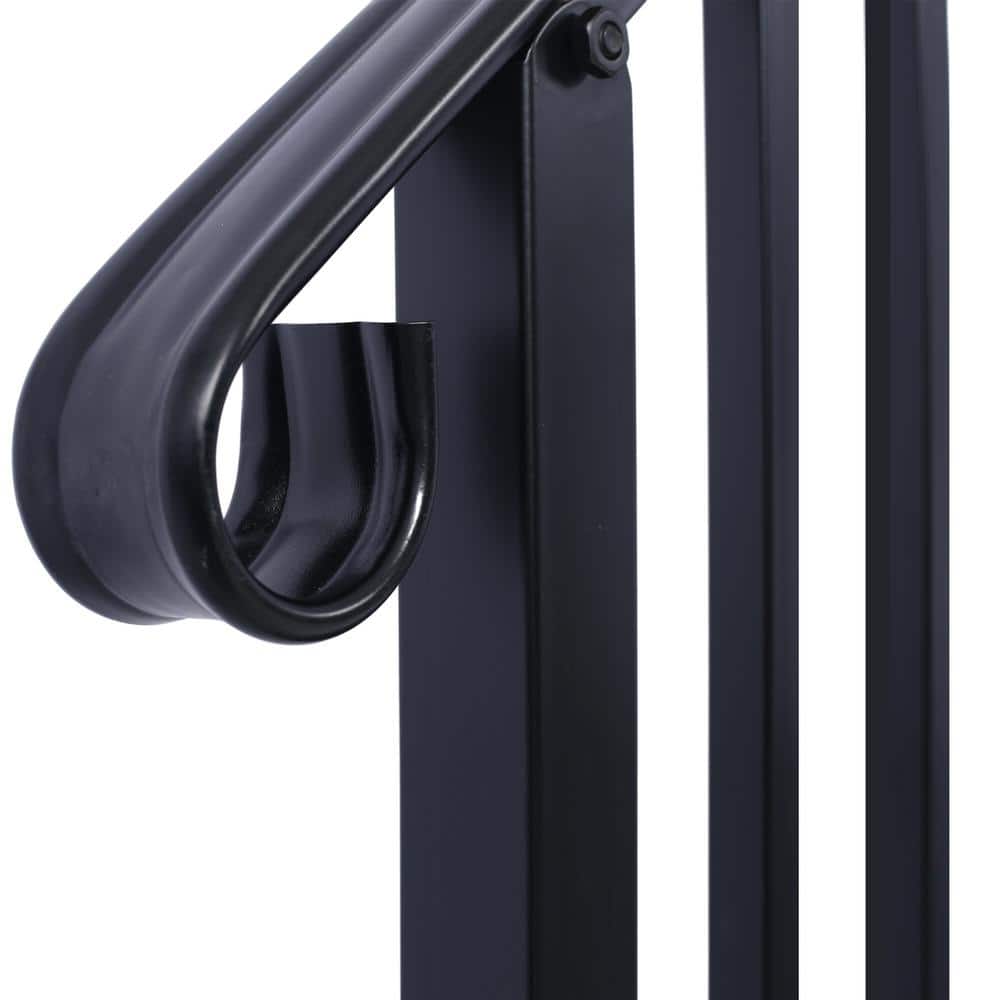 Tatayosi 66 in. H x 2 in. W Steel Handrails for Outdoor Steps, Fit 3 or 4 Steps Outdoor Stair Railing, Flexible Porch Railing Kit