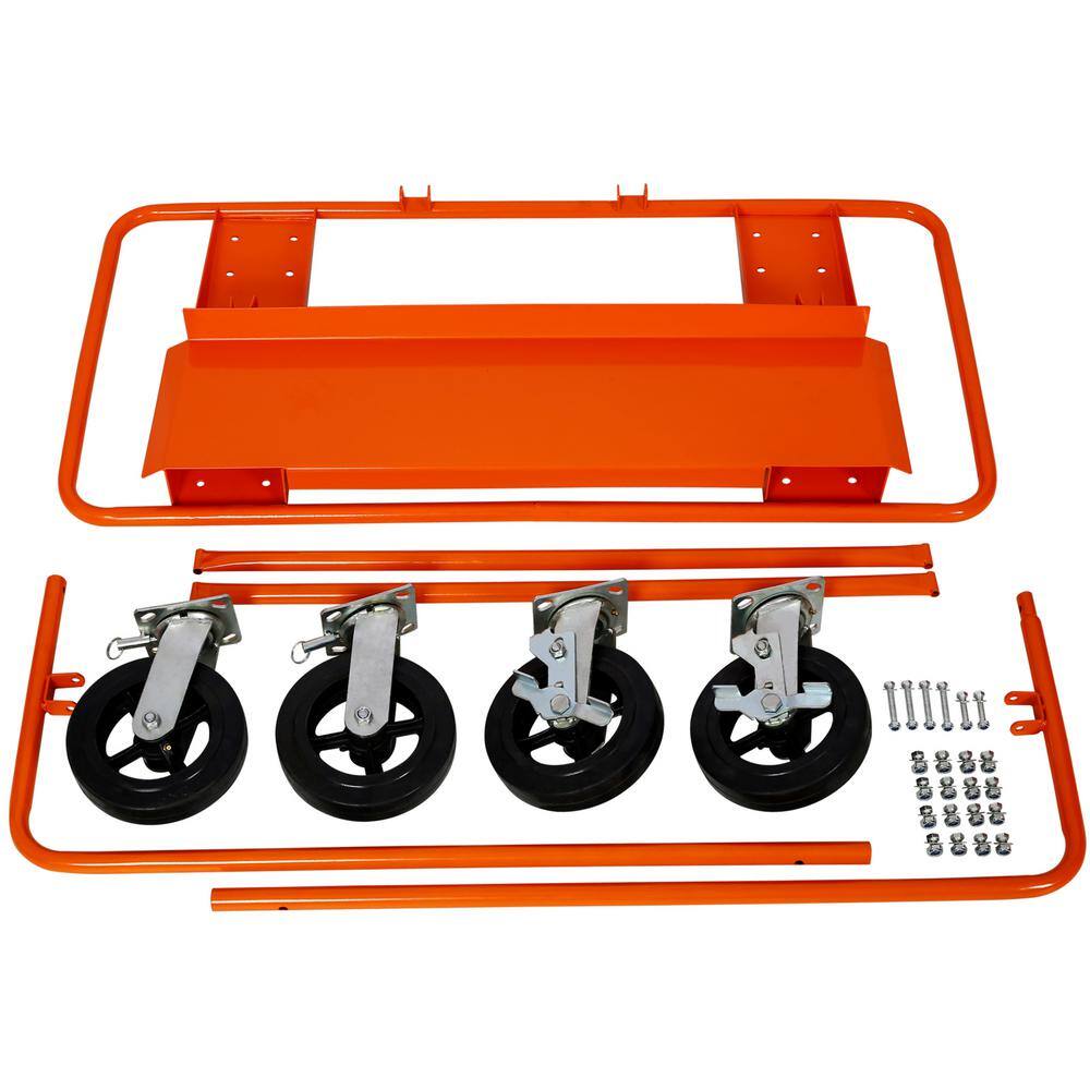 Tatayosi Heavy Duty panel service cart 2400lbs load capacity with 8" Black Mold-On Rubber Wheels