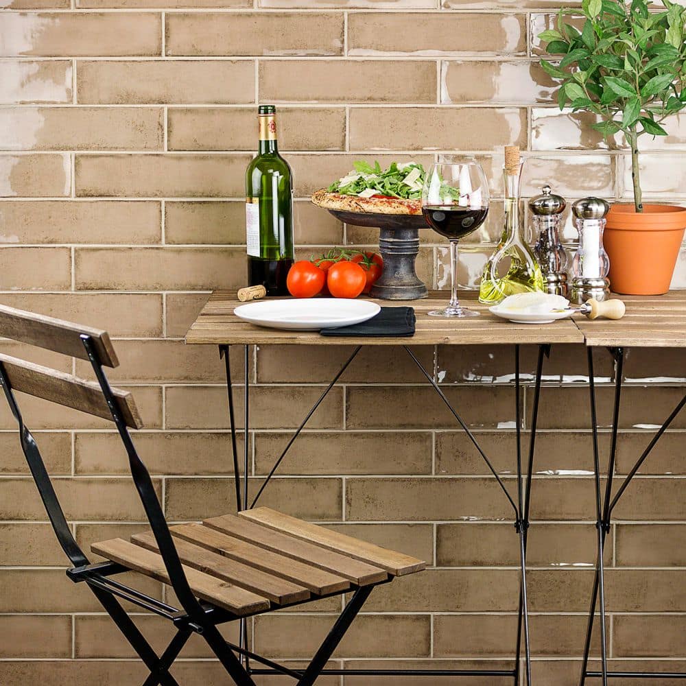 Ivy Hill Tile Moze Taupe 3 in. x 12 in. 9 mm Ceramic Wall Tile (22-Piece) (5.38 sq. ft./ Box)