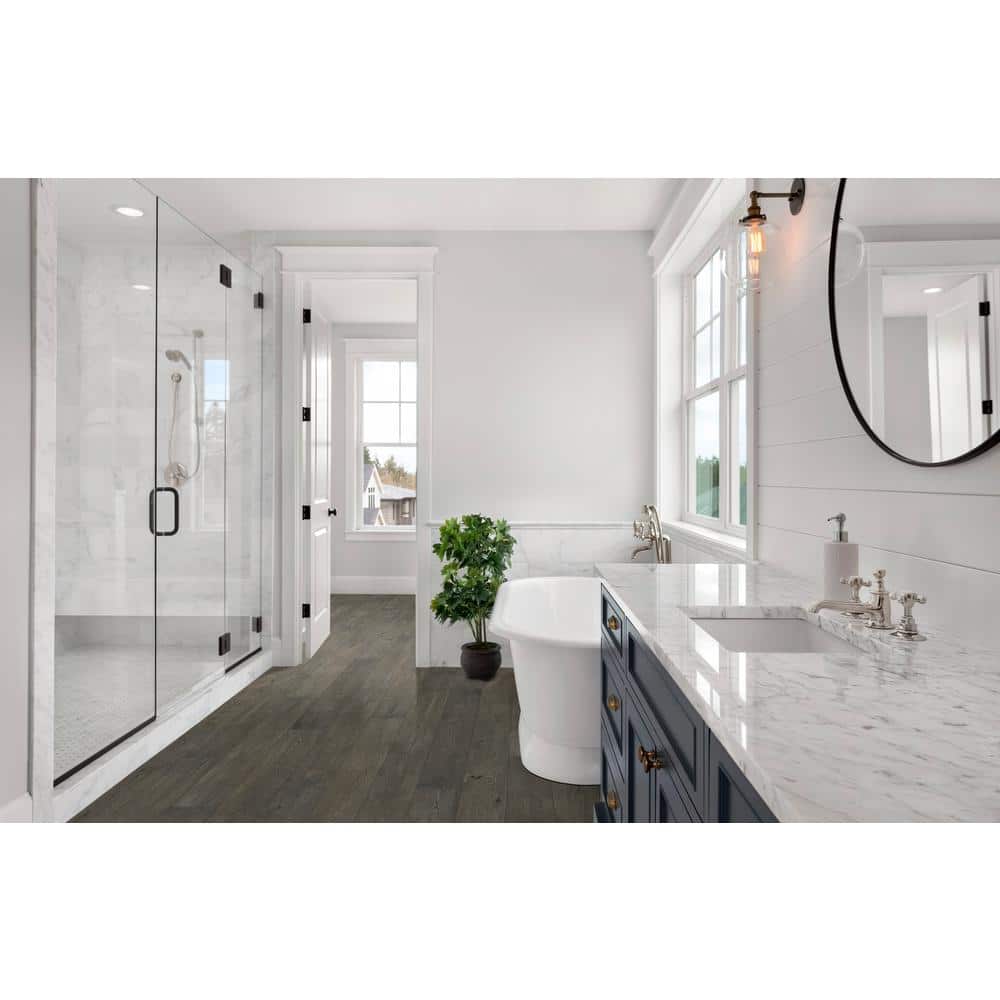 Sure+ Taupe Oak White Oak 1/4 in. T x 6.5 in. W Click Lock Wire Brushed Engineered Hardwood Flooring (21.7 sq.ft./case)